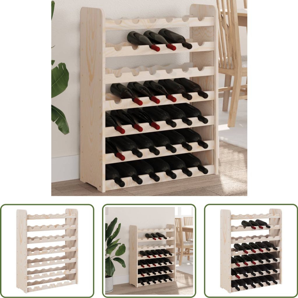 The Living Store Weinregal 67,5x25x87 cm Massivholz Kiefer