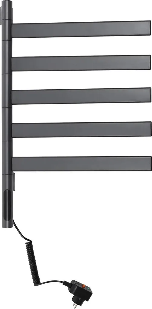 Chauffe-serviettes électrique noir 5 barres pivotant - Modèle SW-205