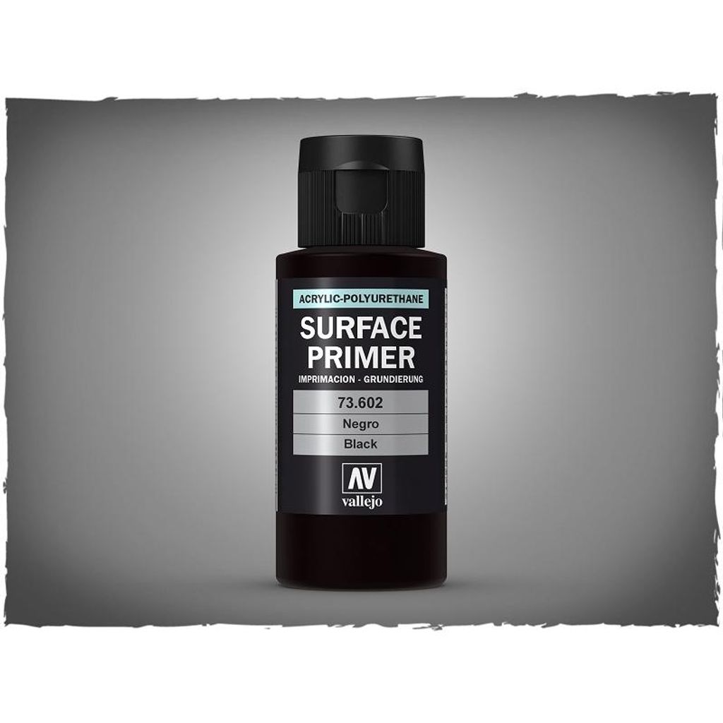 Vallejo Primer - Black - 60ml Dosierflasche Grundierung Produktbild 