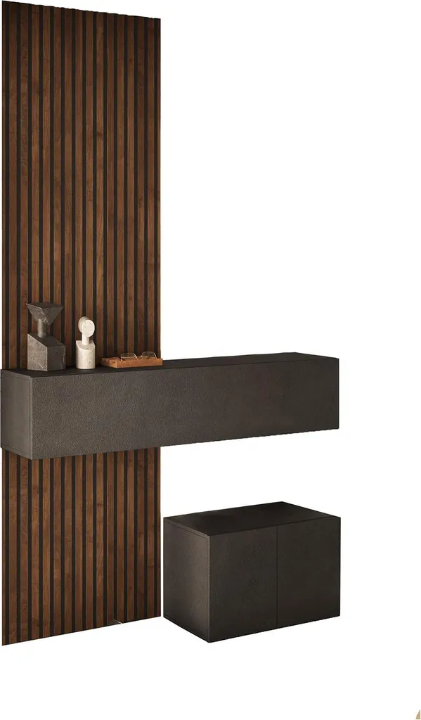 Vestiaire d'Entrée Complet 138 cm Marron Foncé - Meuble de Rangement