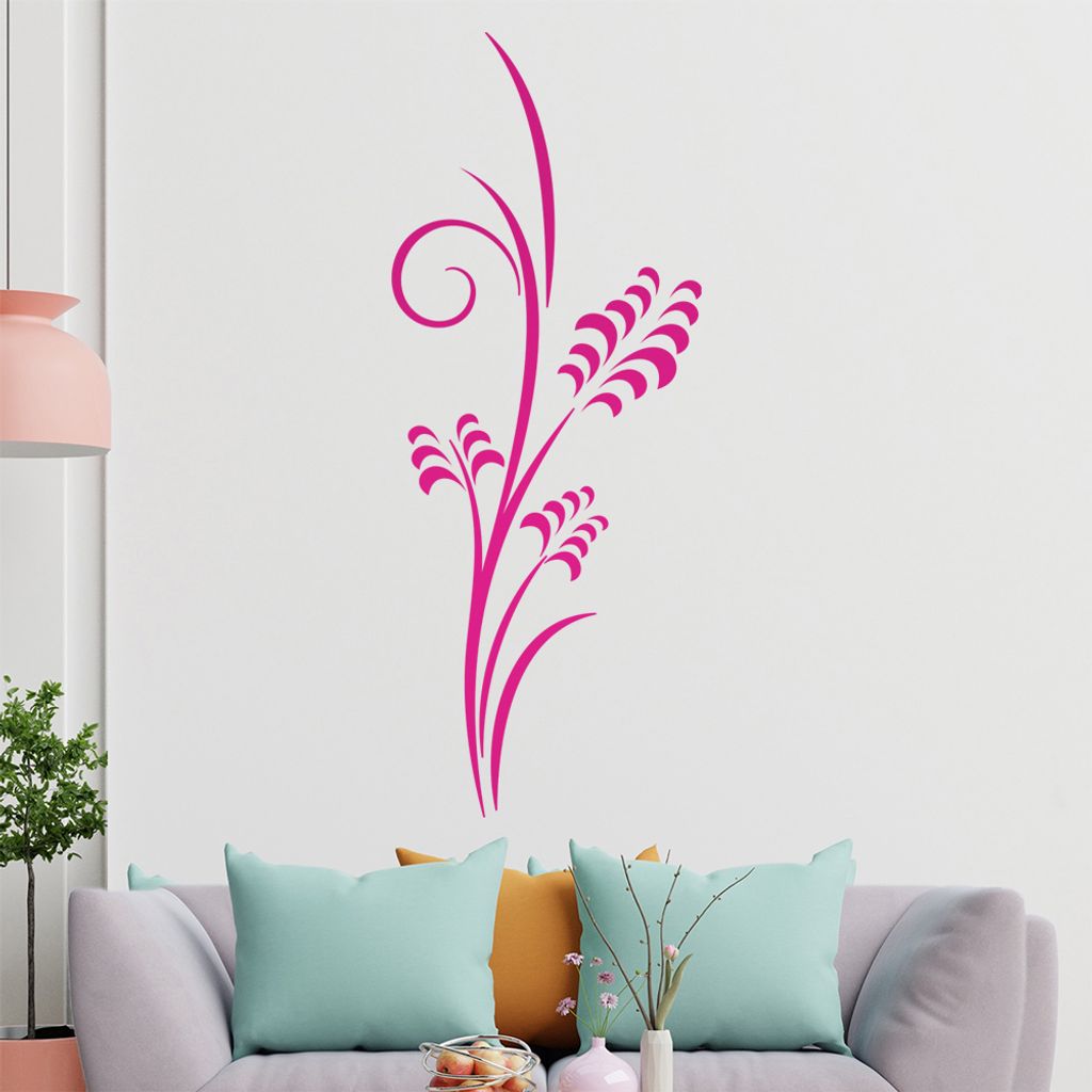 Blätter - Pflanze - Ornamente Wandtattoo in 6 Größen - Wandaufkleber Wall Sticker - Dekoration, Küche, Wohnzimmer, Schlafzimmer, Badezimmer