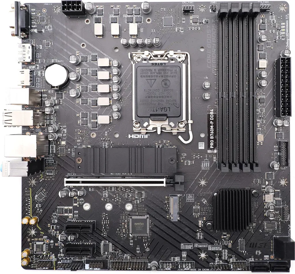 Carte mère MSI PRO B760M-P DDR4 Socket LGA1700 mATX pour PC Pro