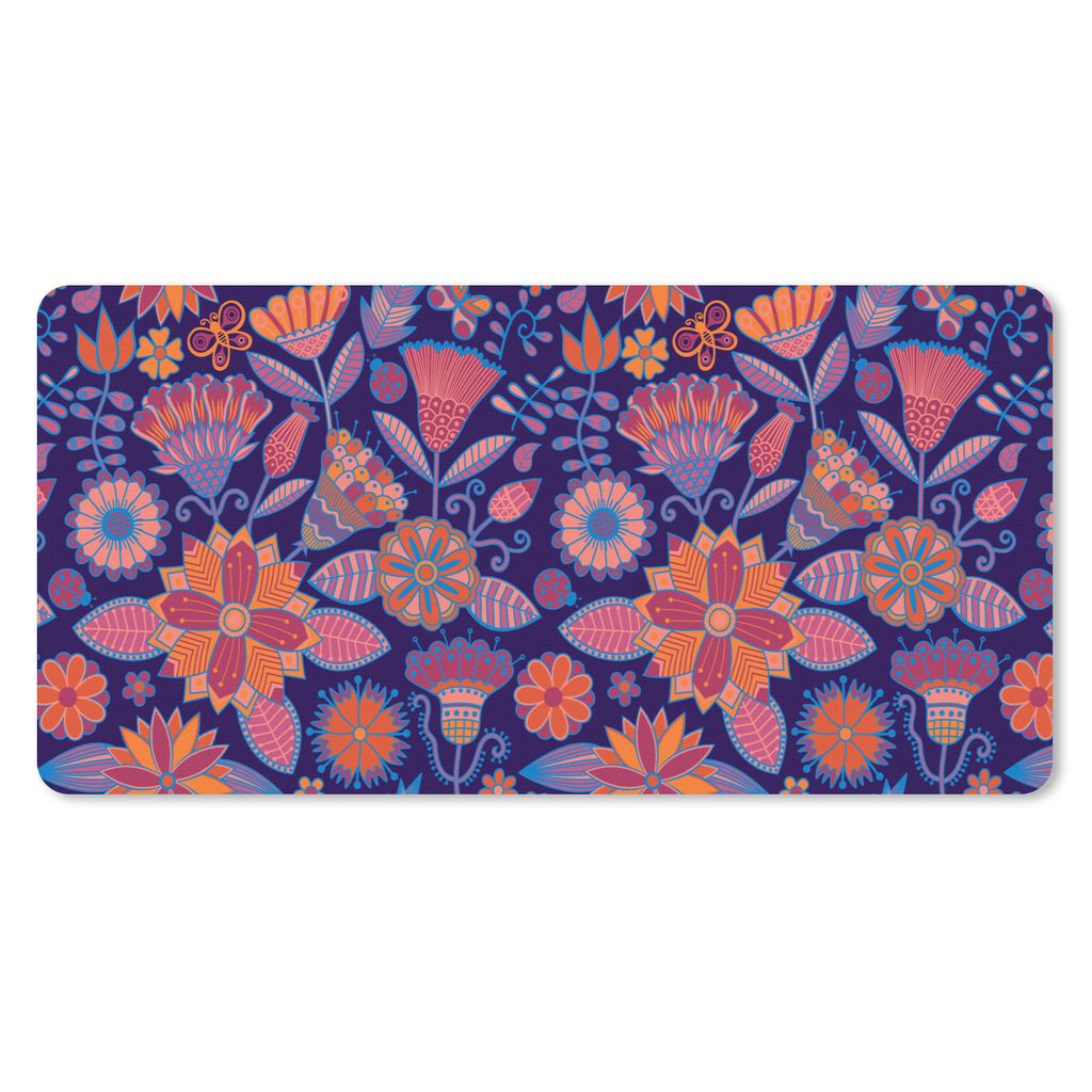 MuchoWow Mauspad Mousepad Schmetterling - Blumen - Muster 60x30 cm - Mousepads - Maus Mat - Pad - Mausunterlage - Nachhaltig