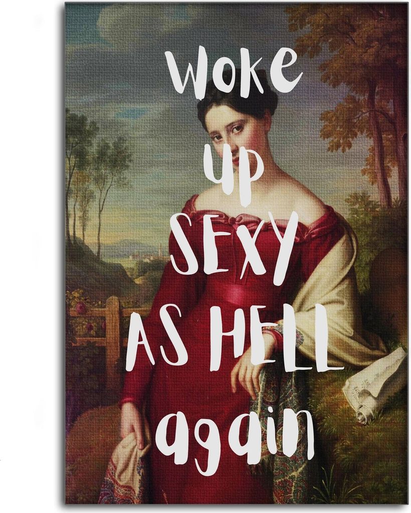 Sexy as hell - Leinwandbild Quotes: 80x120 cm / Leinwand / Silberner Rahmen