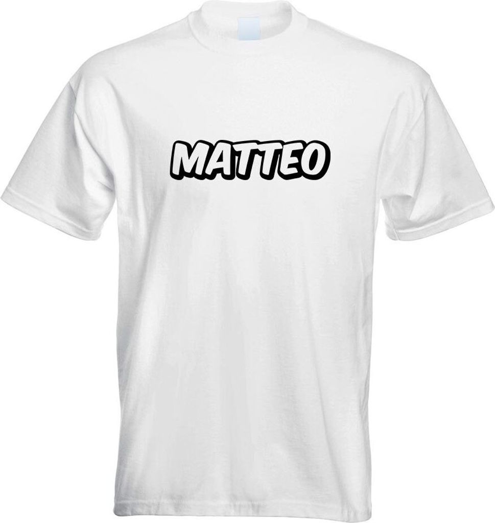 Kiwistar - T-Shirt - Weiss - Matteo Vorname Jungen Motiv Bedruckt Funshirt Design Print - mit Motiv Bedruckt - Funshirt Design - Sport - Freizeit -...