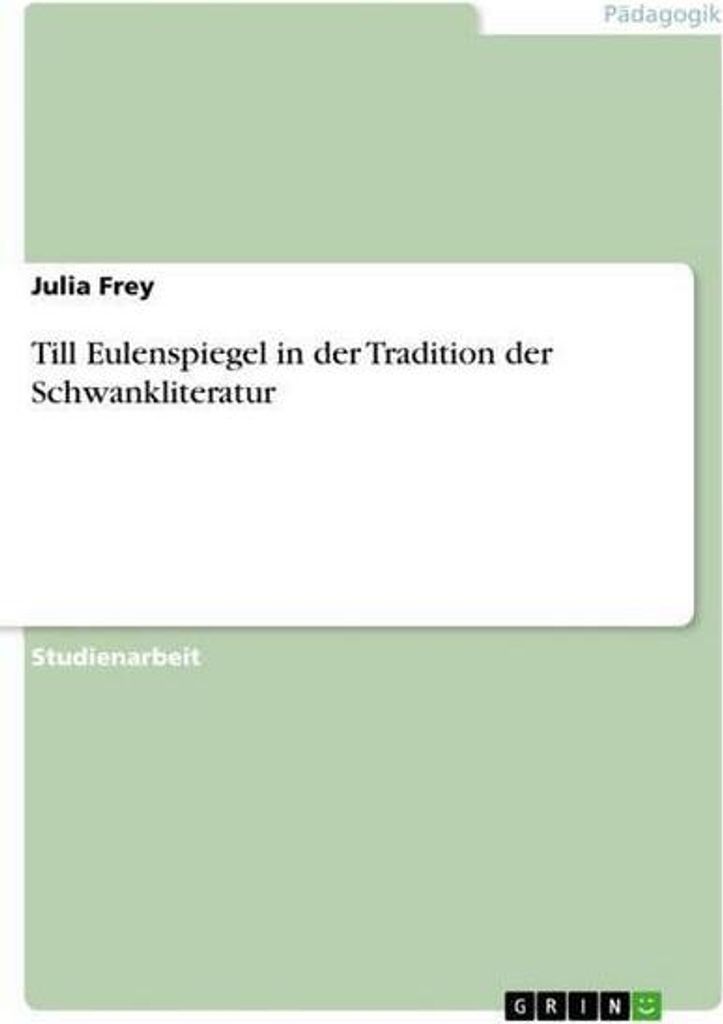 Till Eulenspiegel in der Tradition der Schwankliteratur