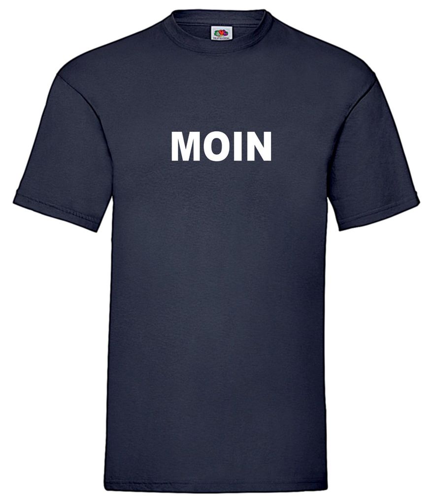 modAS Uni T-Shirt mit Moin-Print - Kurzarm-Shirt aus Produktbild 