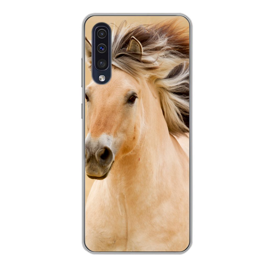 MuchoWow Handyhülle Schutzhülle Hülle für Samsung Galaxy A50 Pferde - Tiere - Mähne - Porträt Silikon Softcase Handy Hülle - Mobiltelefonh...