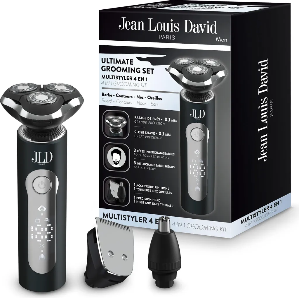 Rasoio Multifunzione Jean Louis David 4 in 1 | Precisione 0.1mm e USB-C