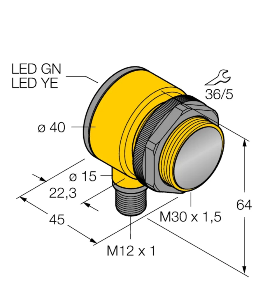 Capteur T30SP6LPQ Turck 3033439 à lumière polarisée avec boîtier IP67