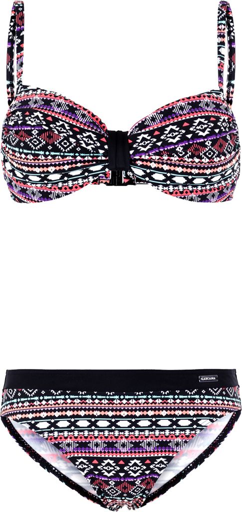LASCANA Bügel-Bikini schwarz-bunt Größe 38 Cup E