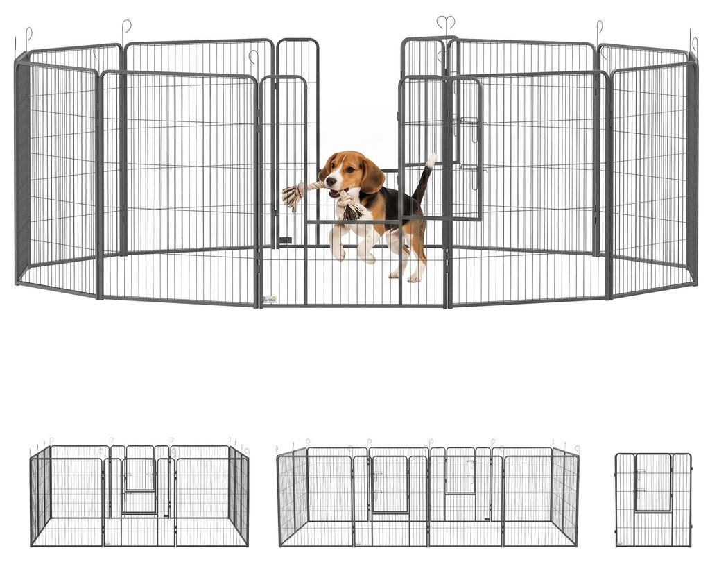 PawHut Parc pour chiots, 100 cm de haut, 12 pièces, parc Image du produit 