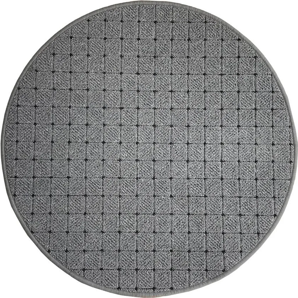 Tapis Udinese Gris de Forme Ronde 160x160 cm, Design Cercle Moderne