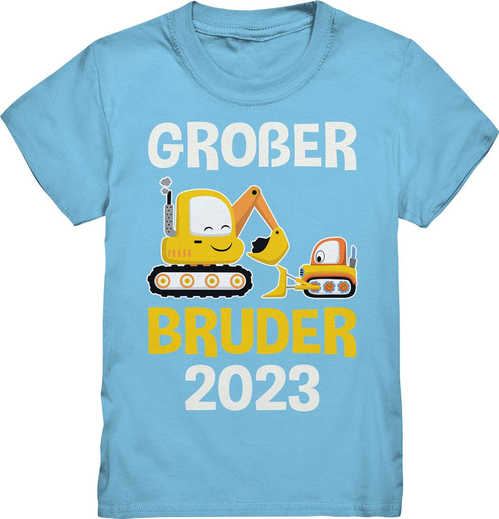 Großer Bruder Bagger T-Shirt – Sky Blue / 134/146 (9-11) Produktbild 