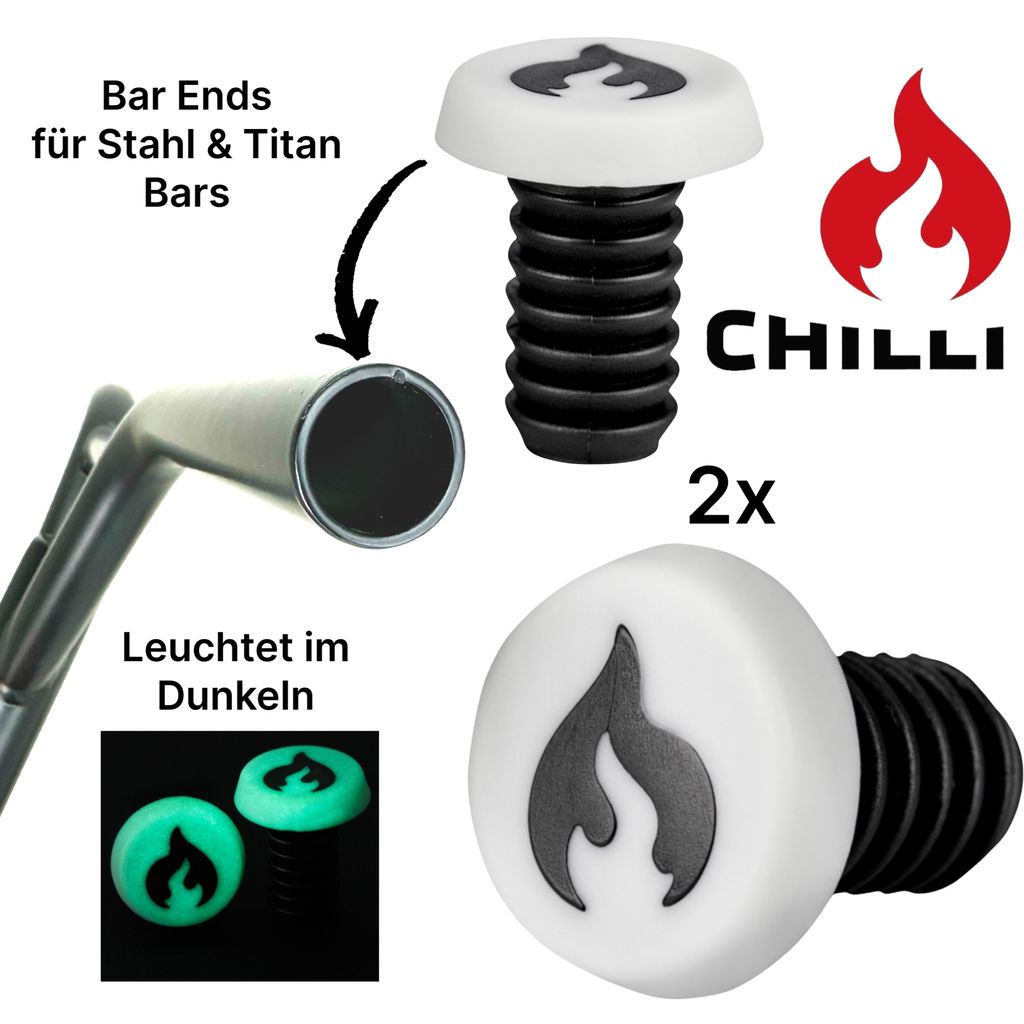 Chilli Barends Plugs Stunt-Scooter Stahl & Titan Lenker-Stopfen (1 Paar) Glow