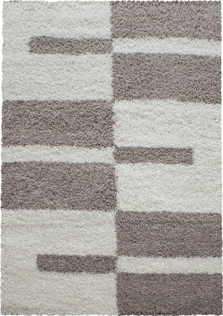 Grand Tapis de Salon à Poils Longs 140x200 cm Beige Crème Flokati Chic