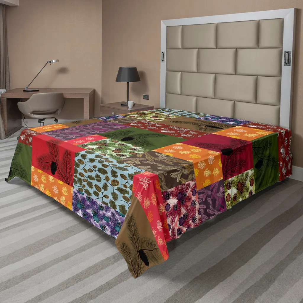 Linge de lit botanique pour décoration de chambre ambiance forêt 260cm