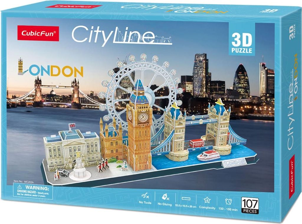 3D-Puzzle der Skyline von London, Spaß für alle Altersgruppen