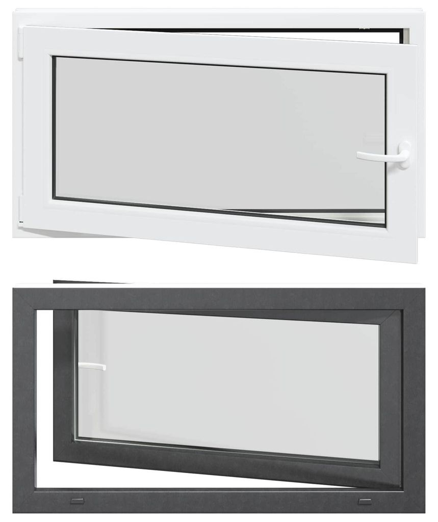 vidaXL Kellerfenster RISOR 110 x 50 cm PVC und Glas Anthrazit