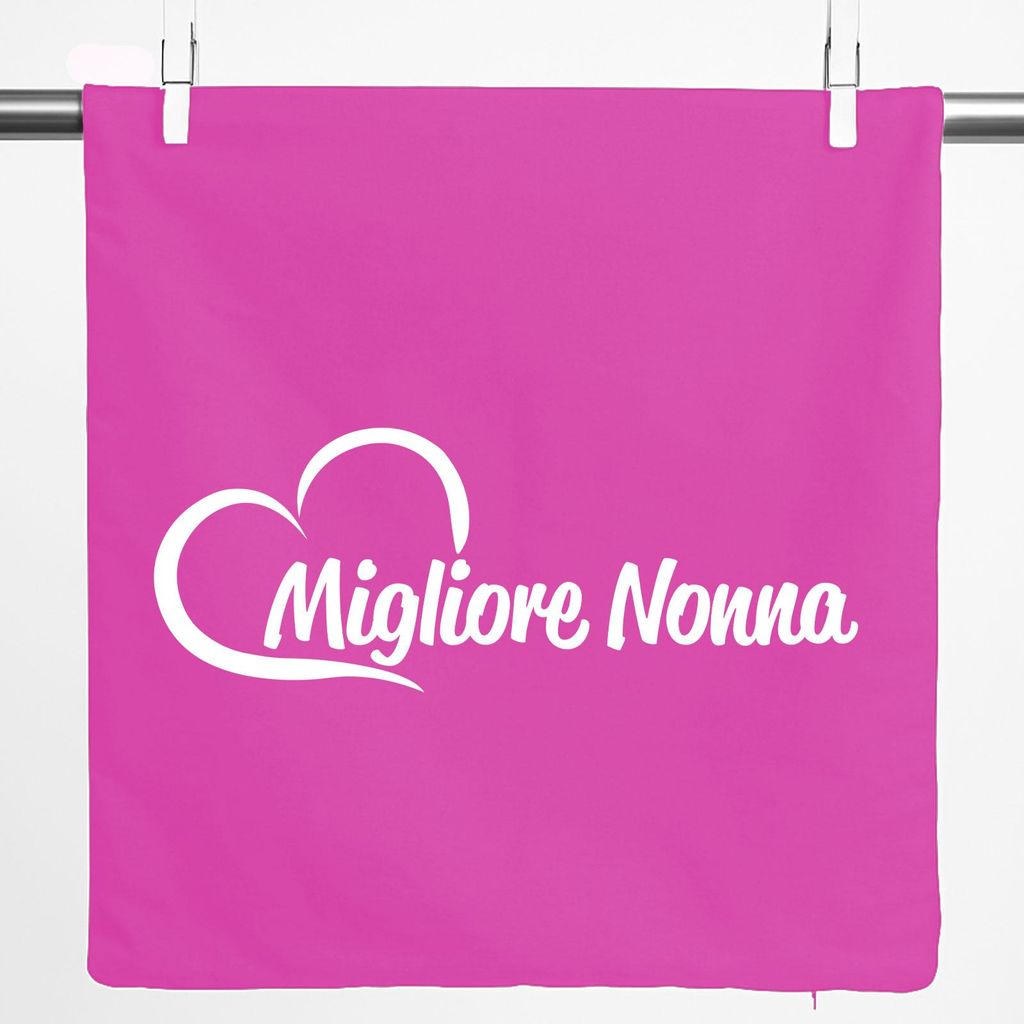 Huuraa Kissenbezug Migliore Nonna Cuore 40x40cm Fuchsia Baumwolle Dekokissenbezug Geschenkidee