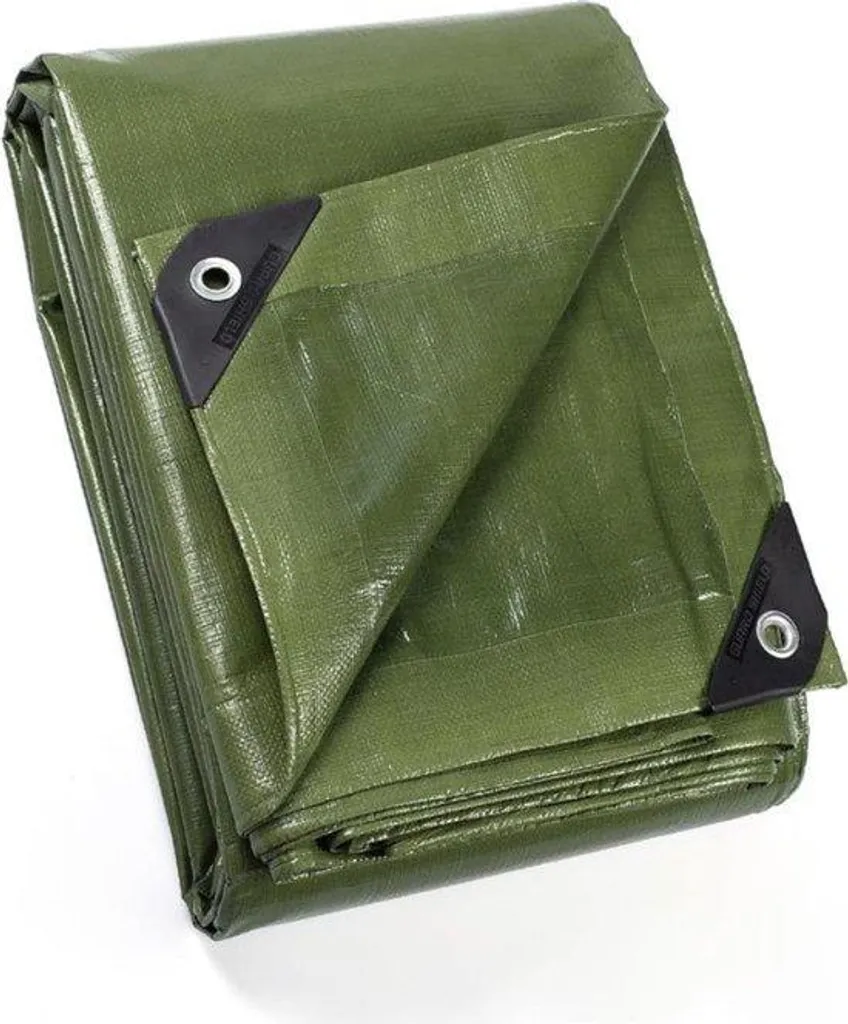Bâche de protection imperméable 4x4m verte 160g/m² avec œillets en métal