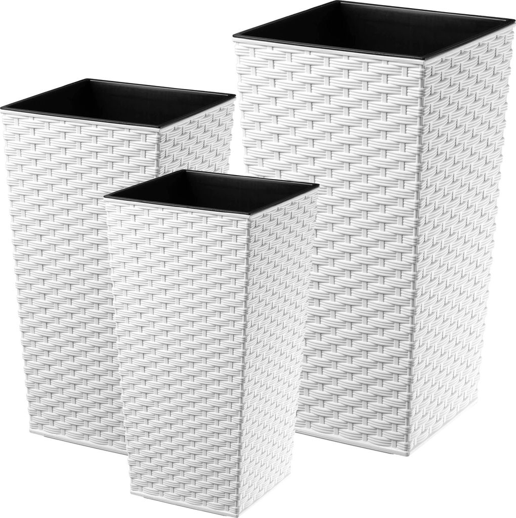 Set di vasi da fiori in rattan KADAX "Pesaro", vaso da Immagine del prodotto 