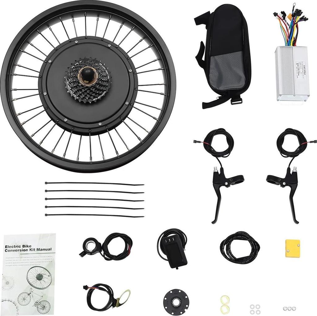 E-Bike Umrüstsatz - Hinterrad-Nabenmotor - 48V 1000W - 50,8 cm Laufrad - Schwarz
