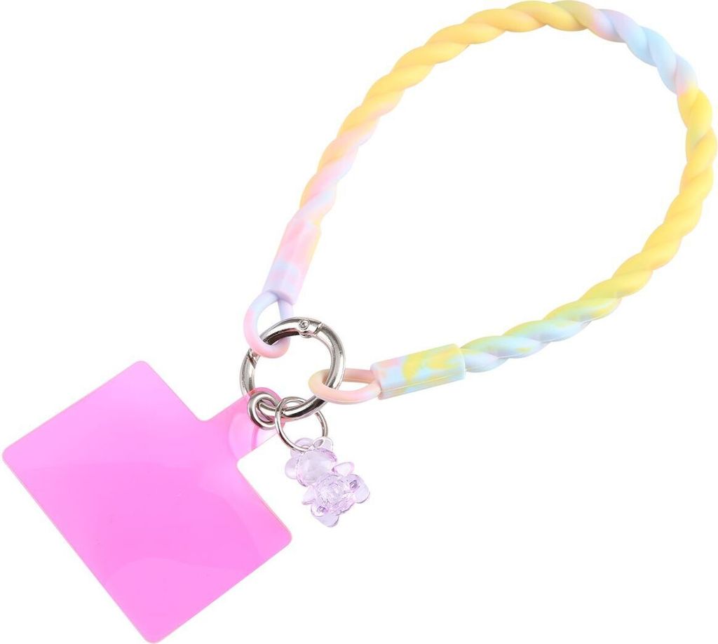 Handy Kette Band Schnur Universal Umhängeband für Handyhüllen Smartphone Nylon, Farbe:Blau Gelb
