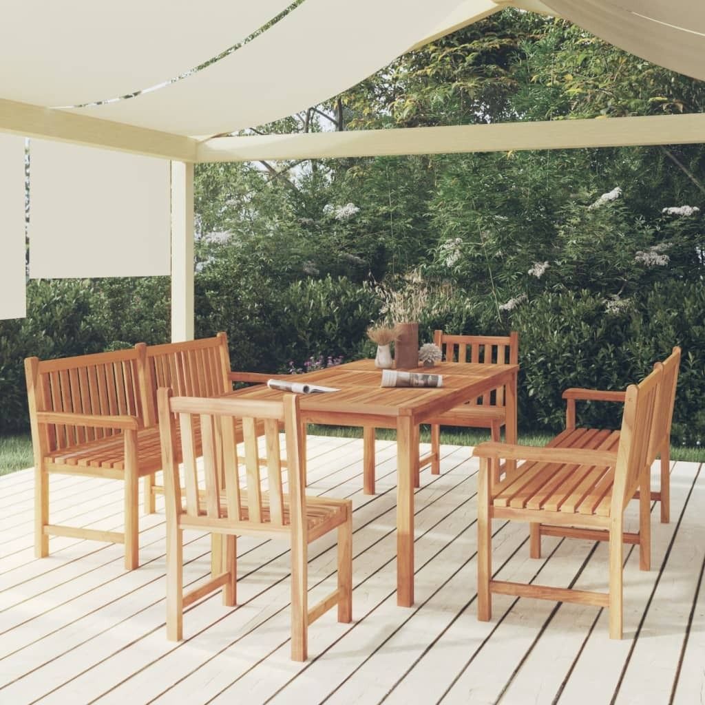 Möbel 5-tlg. Garten-Essgruppe Massivholz Teak - Terrassenmöbel 3157158