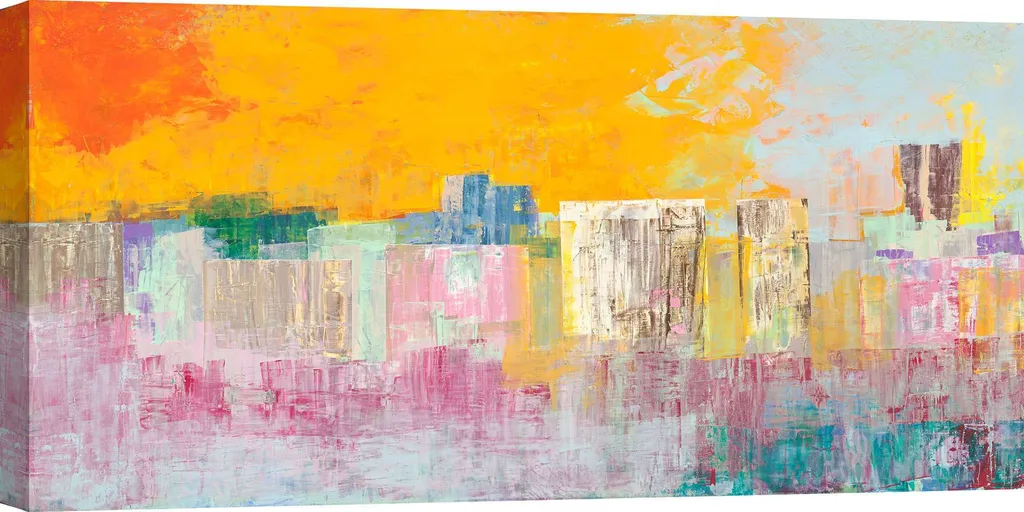 Décoration murale tableau Ville en été Italo Corrado 100x50 cm