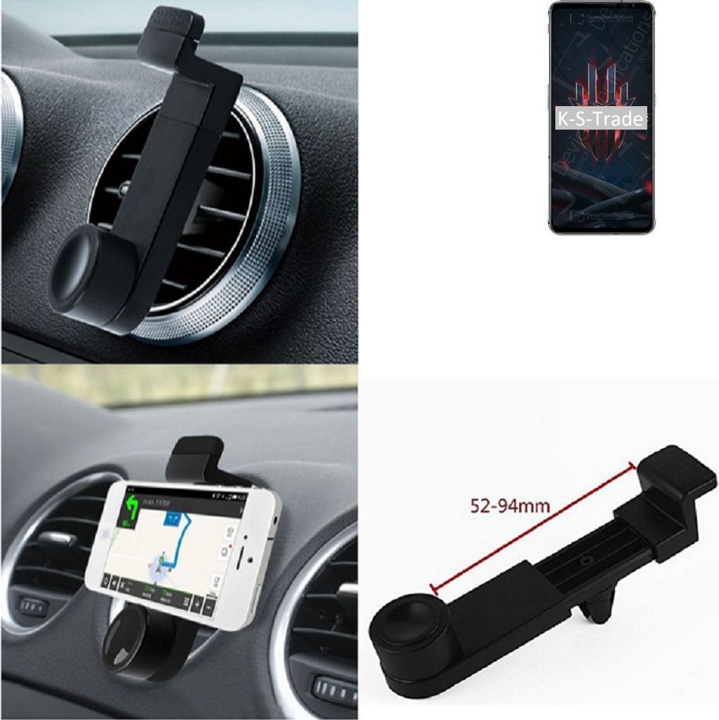 K-S-Trade Lüftungshalterung kompatibel mit nubia Red Magic 6S Pro KFZ-Halterung Autohalterung Handy-halterung Lüftungsgitter Lüftungsschlitze