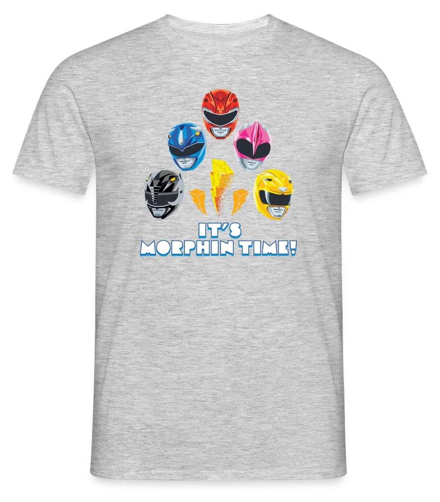 Spreadshirt Power Rangers 5 Rangers It's Morphin Time Männer T-Shirt, 4XL, Grau meliert