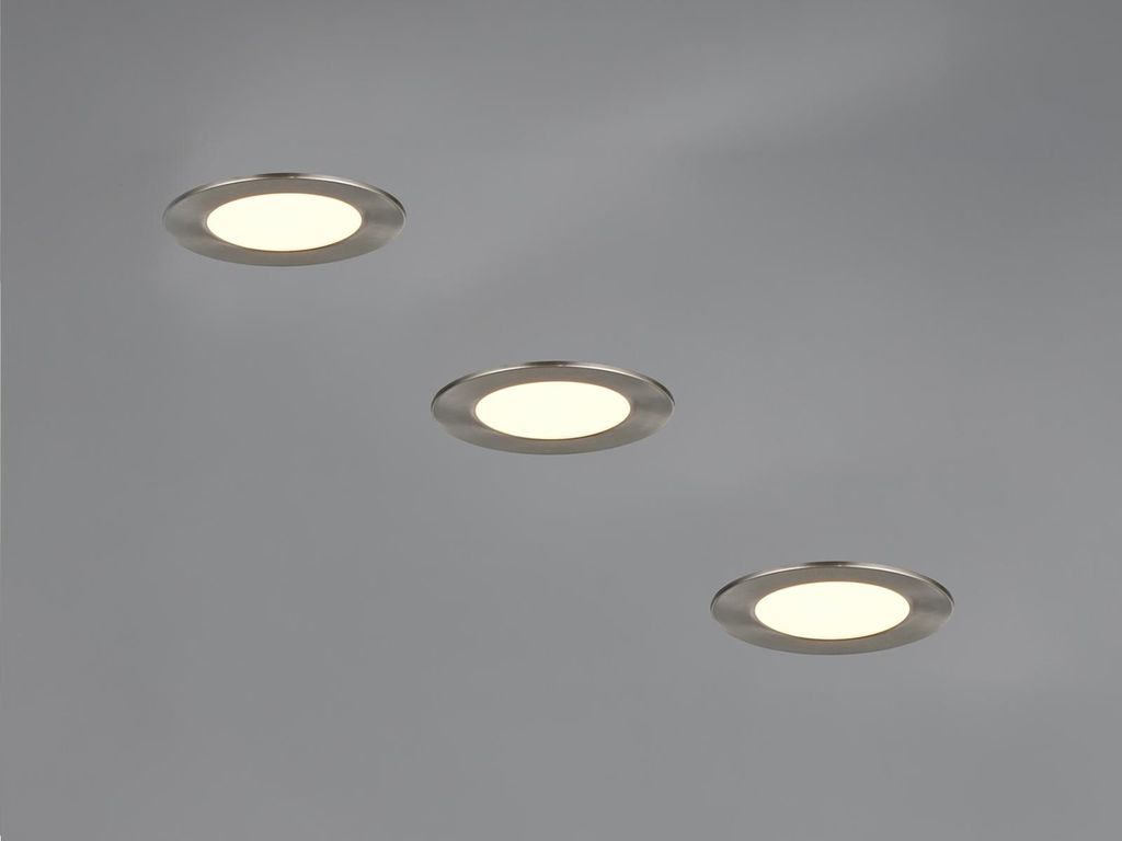 LED Decke Einbaustrahler 230V ohne Trafo, 3er Set dimmbar IP44 rund Ø 11cm