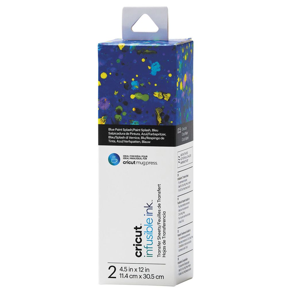 Cricut Joy Infusible Ink, Hitzebeständige Vinylfolie, Glattes wärmeübertragendes Vinyl, Blau, Muster, 114 mm, 305 mm