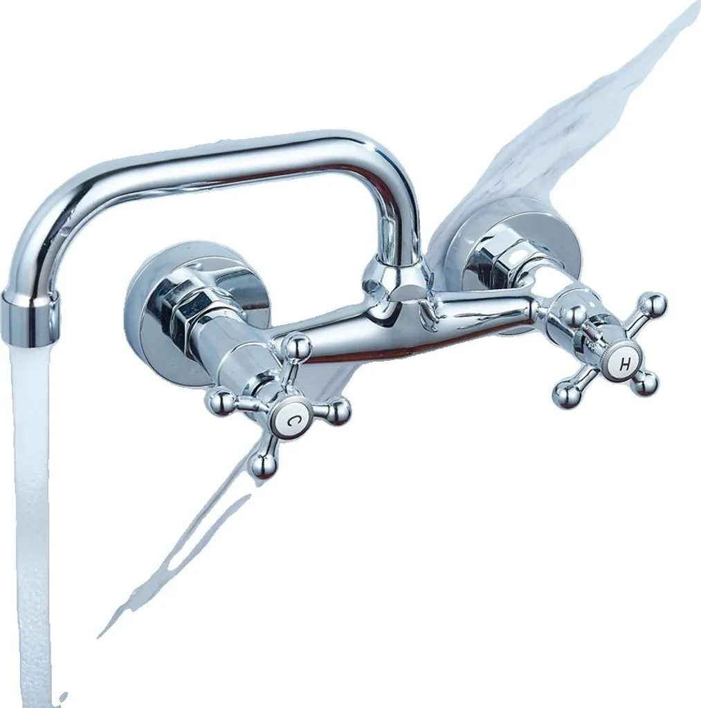 Rubinetto Bagno Retrò Parete 2 Maniglie - Stile Vecchia Milano