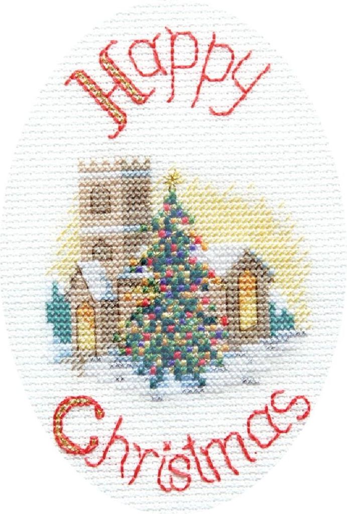 Bothy Threads Grußkarte Kreuzstich-Set "Mitternachtsmesse", 9x13.3cm, DWCDX39, Zählmuster