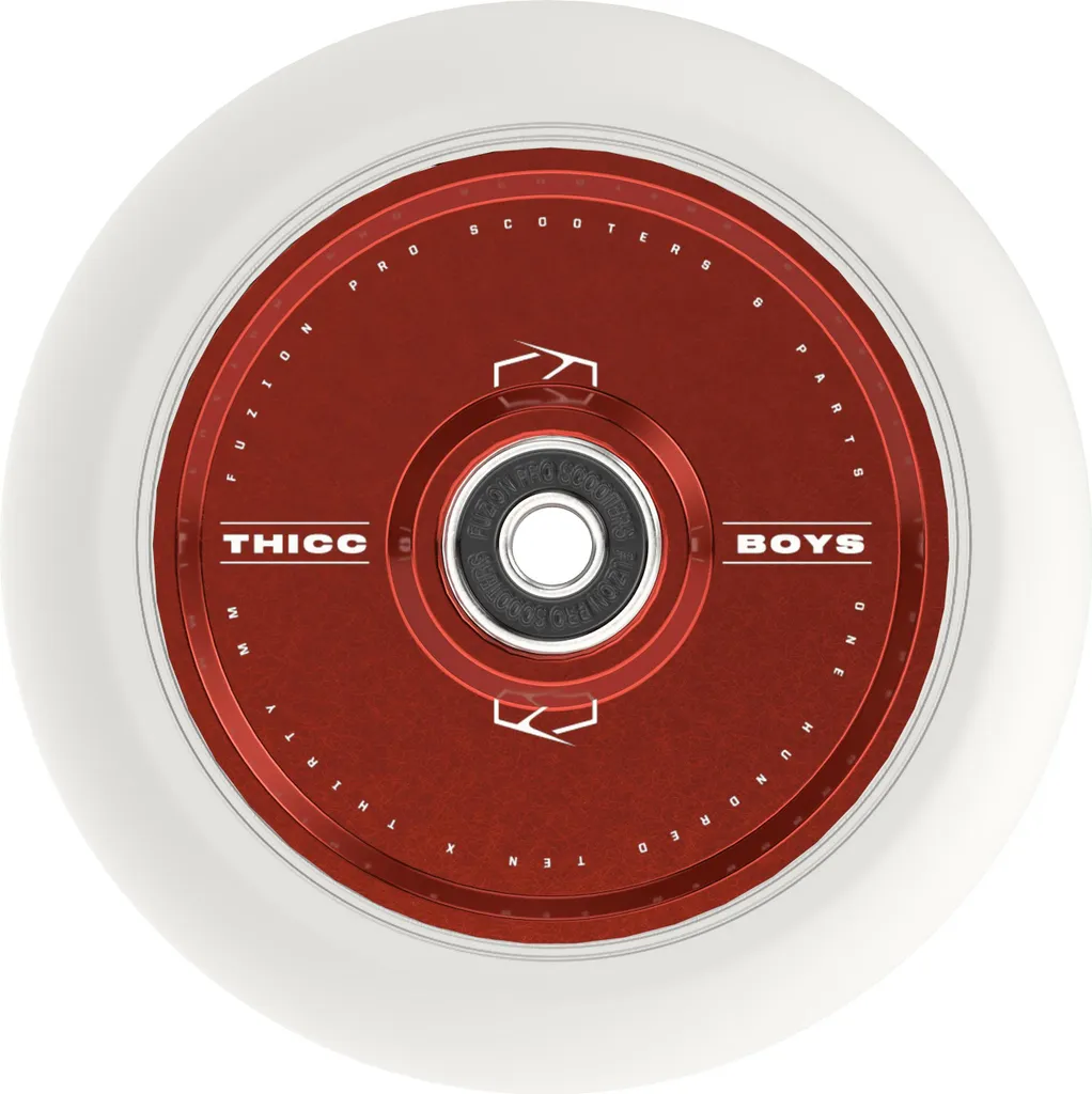 Roues de Trottinette Freestyle 110mm Fuzion Thiccboys Rouge et Blanc