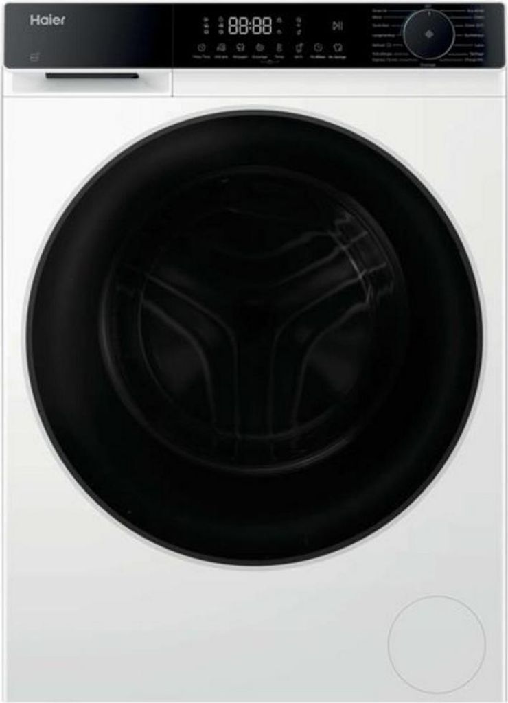 Haier HWD80-BP14357NTU1, Frontlader, Freistehend, Weiß, Links, Schwarz, Schwarz