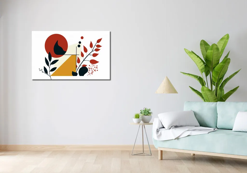 Décoration Murale Image 100 x 60 cm Feu et Flore pour Salon Moderne