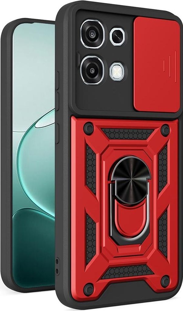 OPPO A6 Pro 5G Hülle - Coverup Armor Ring Ständer Back Cover mit Kamera Schutz - Rot
