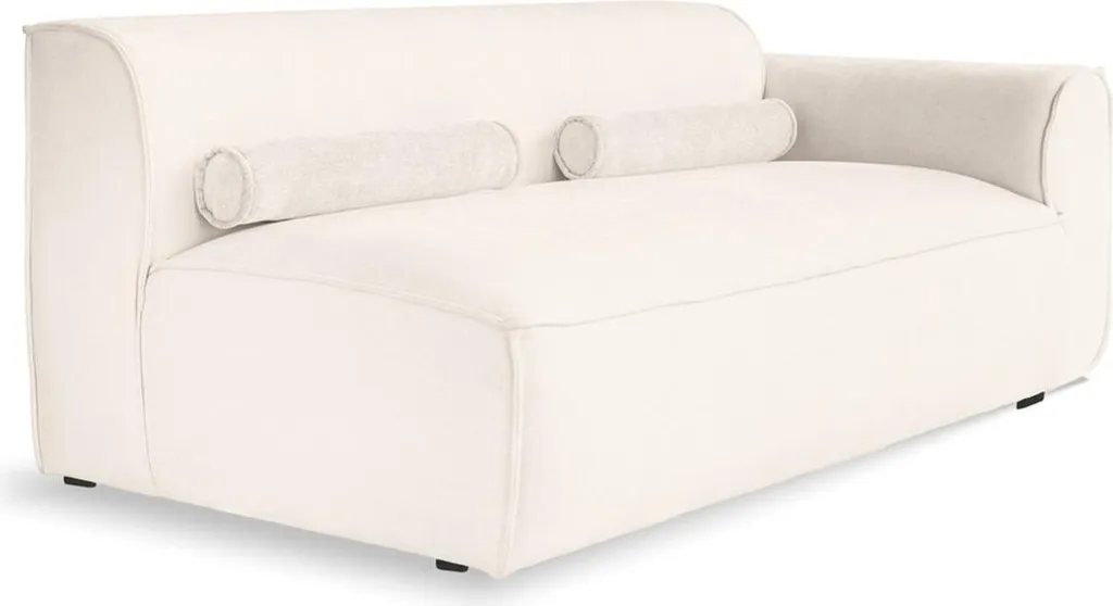 Chauffeuse modulable droite Felix en tissu texturé coloris beige