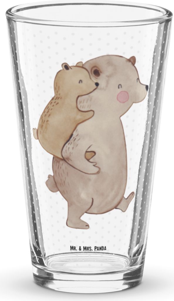 Mr. & Mrs. Panda Glas Papa Bär - Transparent - Geschenk, Produktbild 