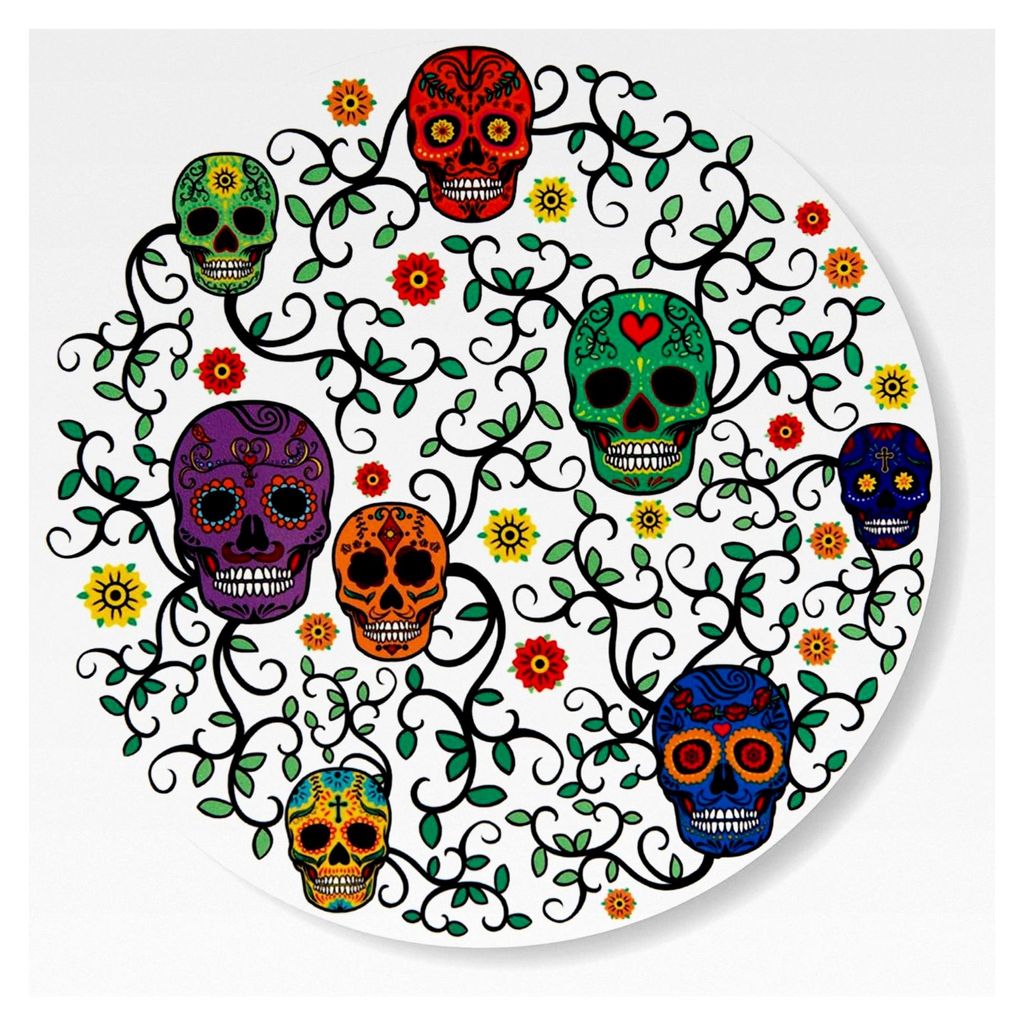 Untersetzer Calavera, Keramik Dolomit und Kork, 16 x 16 cm