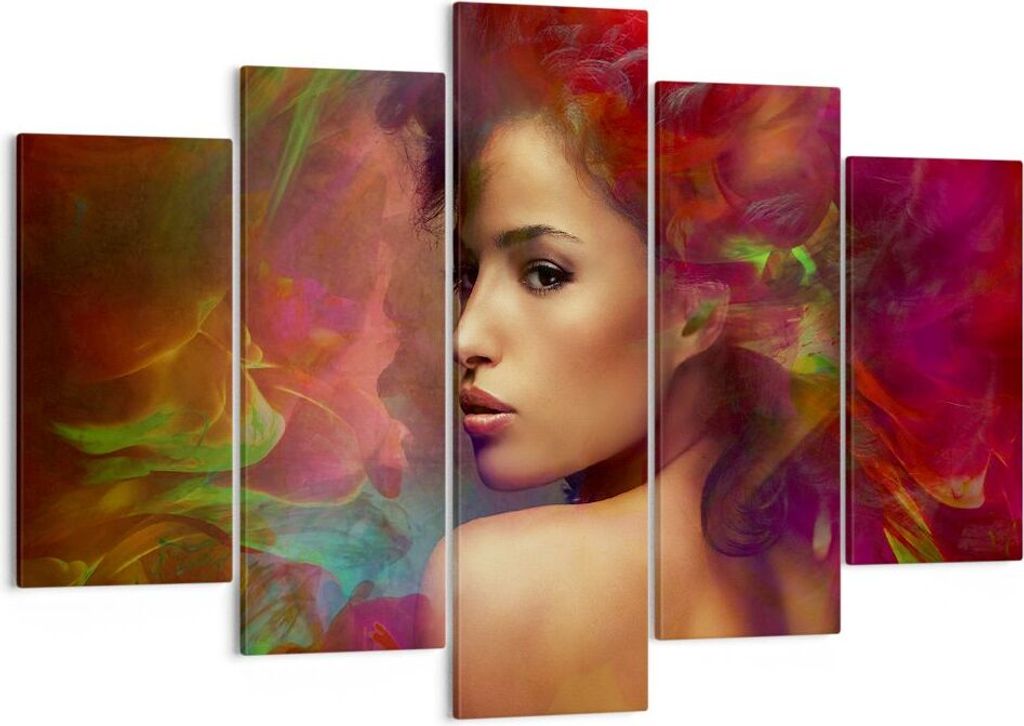 Bild auf Leinwand - Leinwandbild - frau gesicht - 150x100cm - Wand Bild - Wanddeko - Wandbilder - Leinwanddruck - Bilder - Kunstdruck - Wanddekorat...