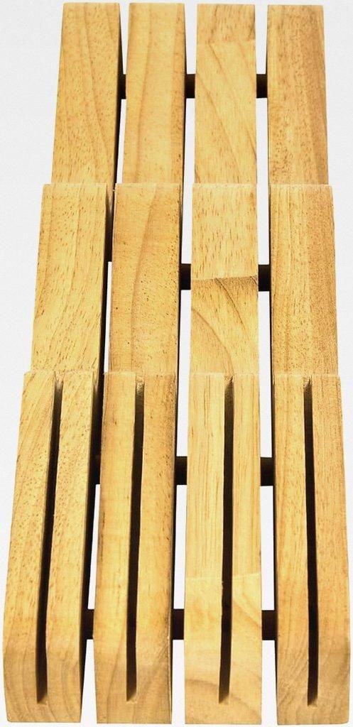 Schubladeneinsatz zur Messeraufbewahrung mit 7 Fächern, natürliches Holz