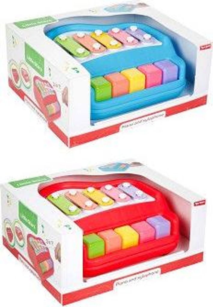 Toi-Toys Baby Klavier und Xylophon Spielzeug mit Stöcken - buntes Musikvergnügen