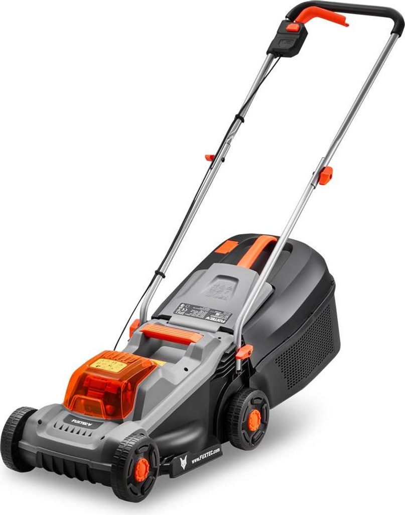 FUXTEC 20V Akku-Rasenmäher, Mäher für kleine bis mittlere Gärten, 30 L Grasfangkorb, Schnittbreite 30 cm, geräuscharm/leicht FX-E1RM20ECO