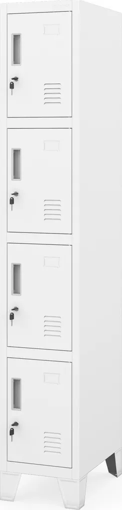 Vestiaire métallique monoplace blanc avec serrure - Modèle ROBERT 1 Plus