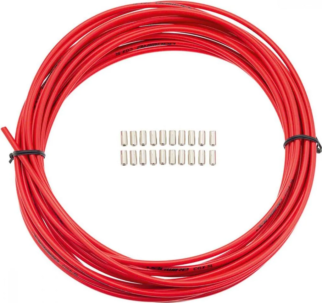 Jagwire CEX Gaine de Frein 5mm Rouge 9m avec 20 Embouts de Câble