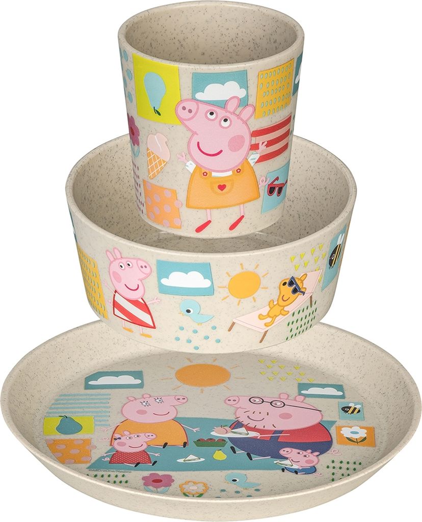 KOZIOL Kindergeschirr Connect Peppa Pig 3teilig sand Produktbild 